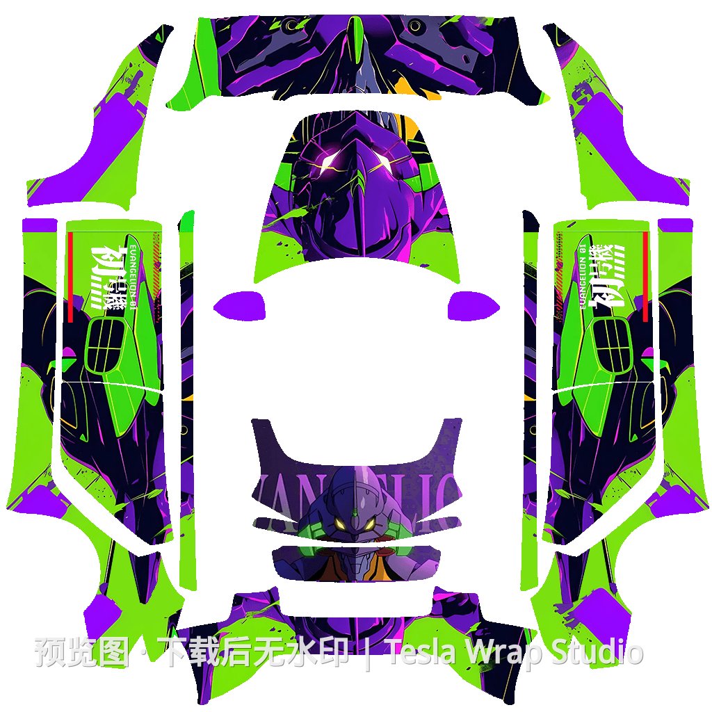 EVA 初号机主题 - Model 3 (2024+) Standard & Premium - Model 3 (2024+) Standard & Premium 特斯拉喷漆车间模板