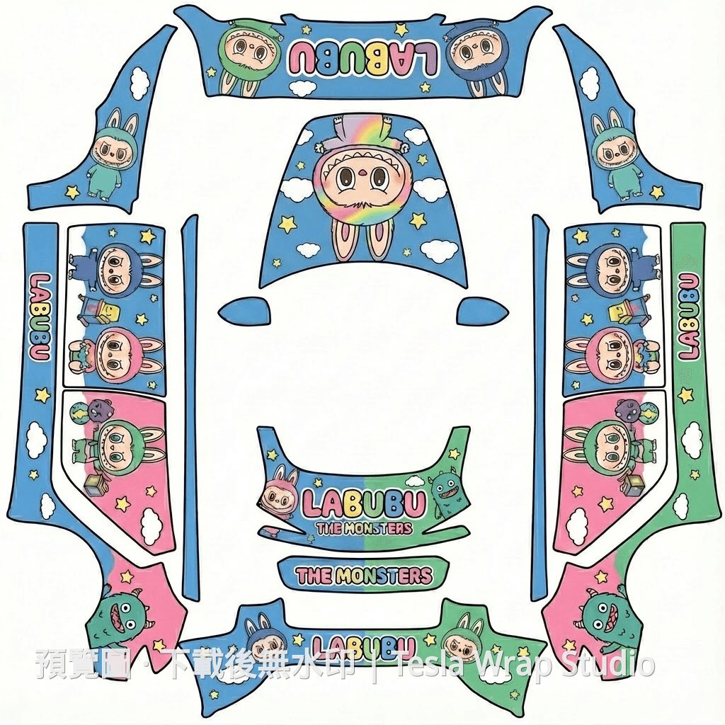 Labubu 拉布布主題 - Model 3 (2024+) Standard & Premium