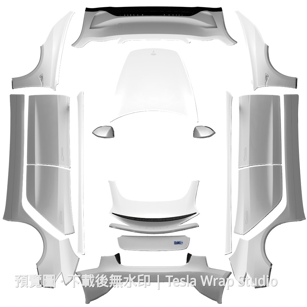 煥新 Model 3 Performance 風格車體外觀範本