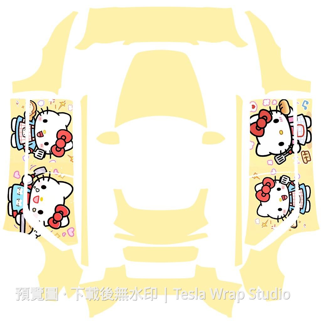 Model 3 (2024+) Standard & Premium Hello Kitty 主題車體外觀範本