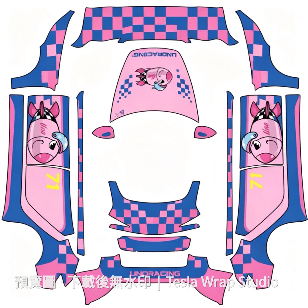 UnoRacing 71 號賽車外觀 2 - Model 3 (2024+) Standard & Premium
