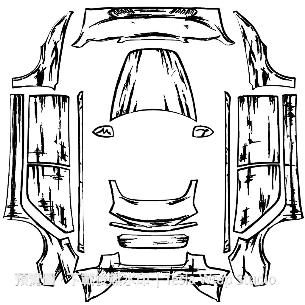 Model 3 (2024+) Standard & Premium 漫畫主題車體外觀範本