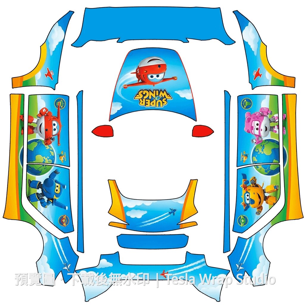 Super Wings 主題 - Model 3 (2024+) Standard & Premium