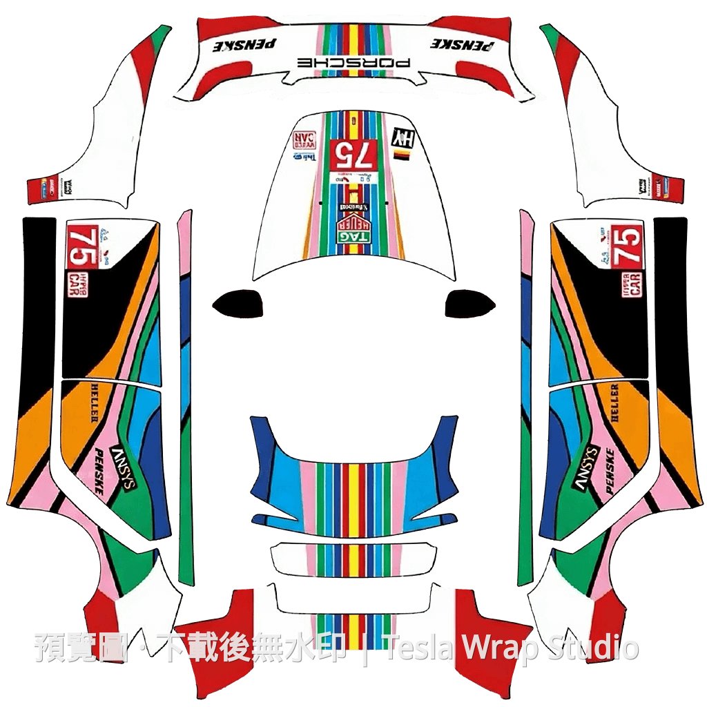 Porsche 963 車機預覽主題 1 - Model 3 (2024+) Standard & Premium
