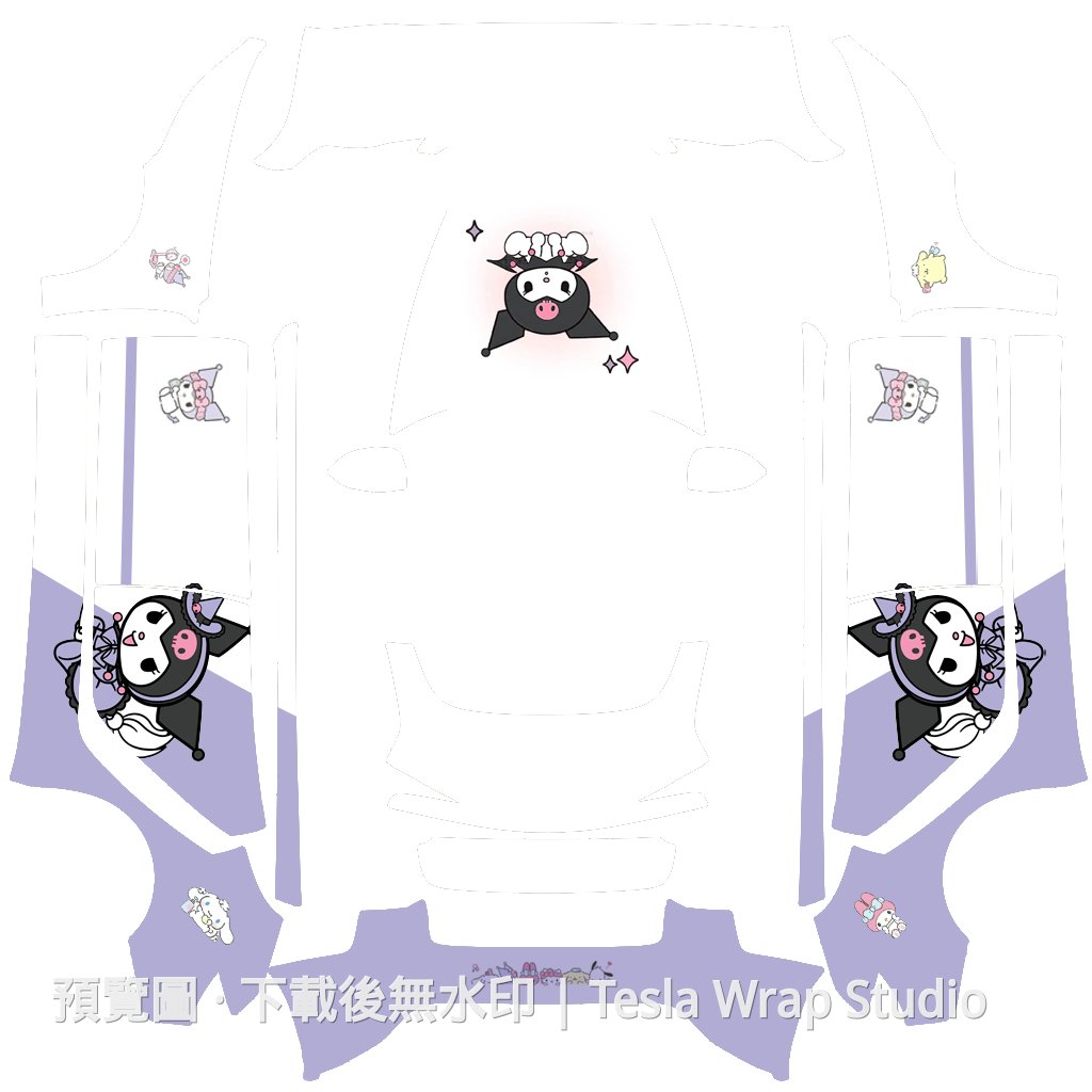 Kuromi 白紫主題 - Model 3 (2024+) Standard & Premium