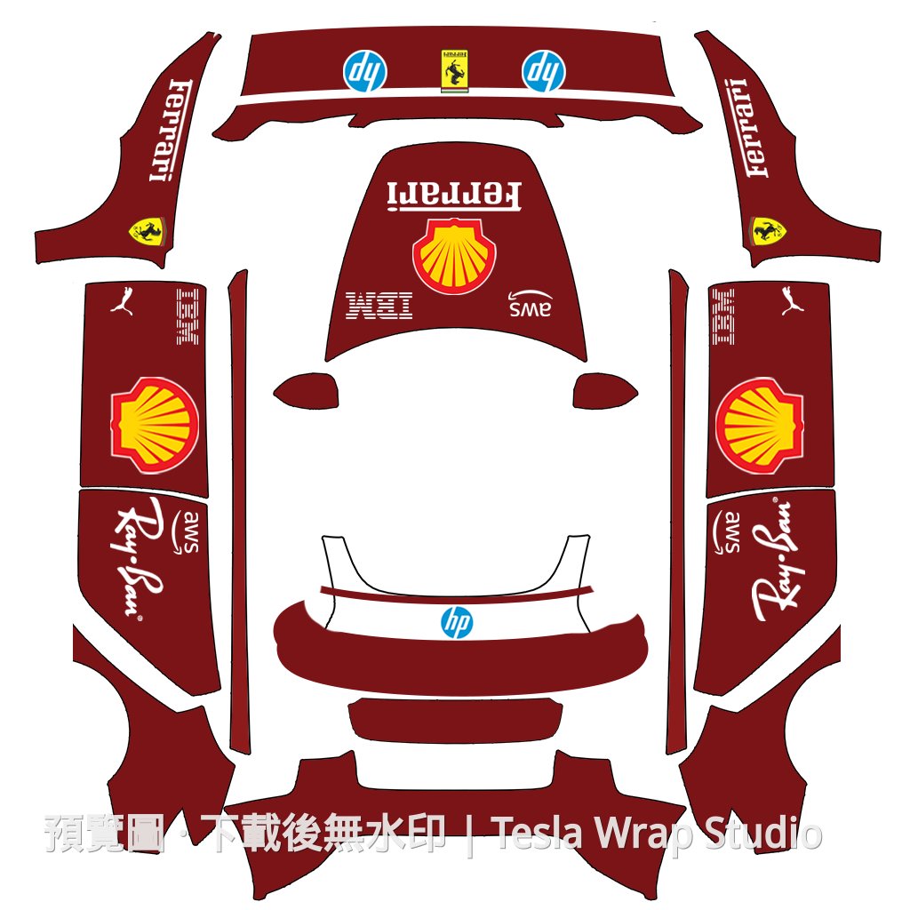 Ferrari 車隊主題 - Model 3 (2024+) Standard & Premium