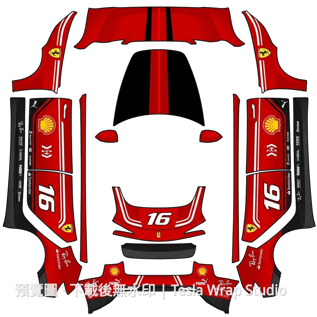 Ferrari 主題 - Model 3 (2024+) Standard & Premium