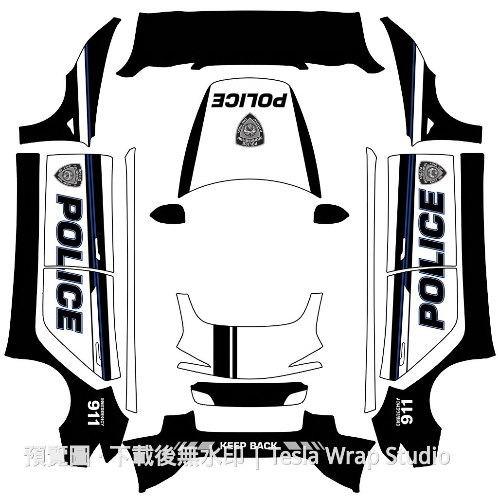 警車主題 - Model 3 (2024+) Standard & Premium
