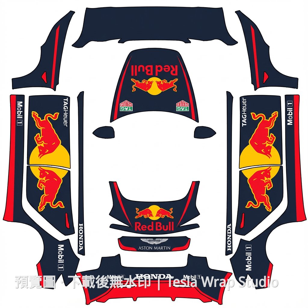 Model 3 (2024+) Standard & Premium F1 Red Bull Style 車體外觀範本
