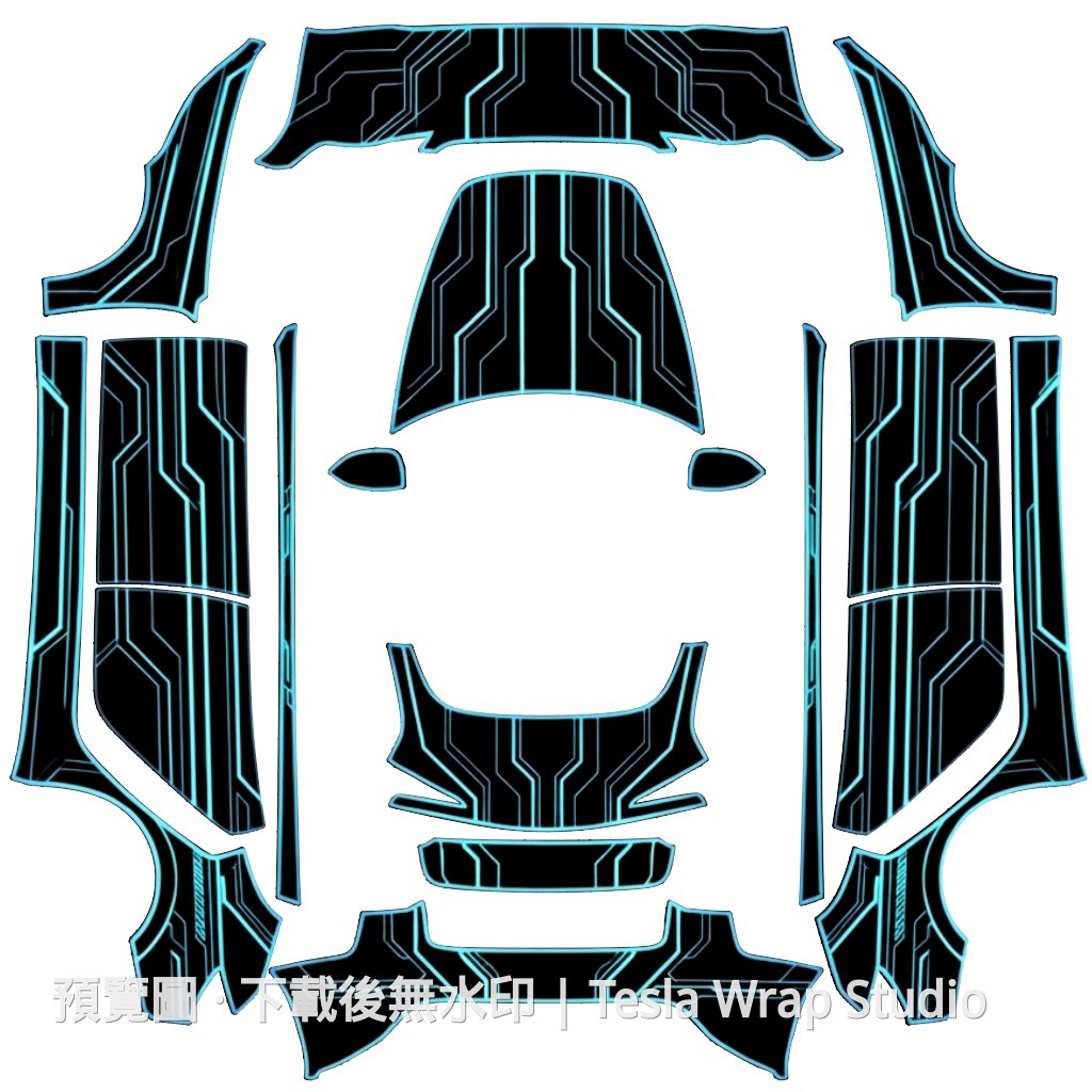 Blue Tron 創藍色主題 - Model 3 (2024+) Standard & Premium