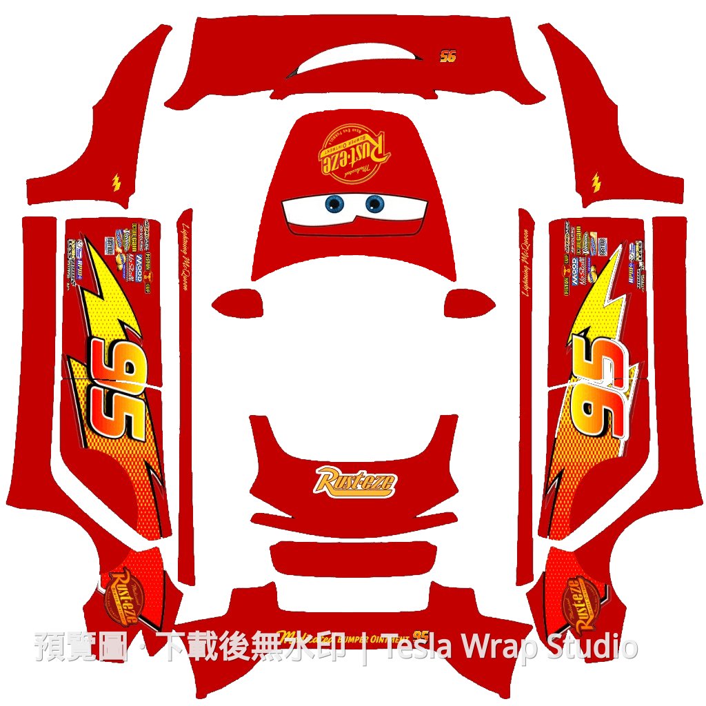 Cars 閃電麥坤主題 - Model 3 (2024+) Standard & Premium