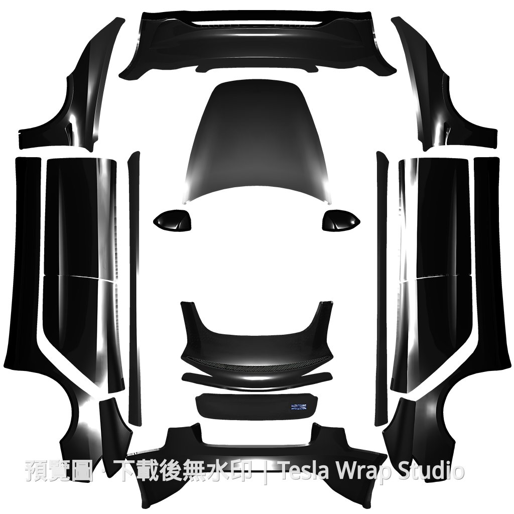 煥新 Model 3P 黑武士風格車體外觀範本