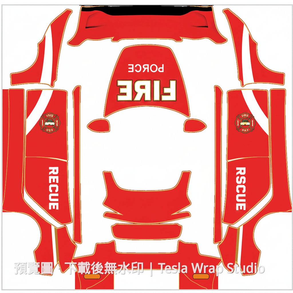 Model 3 (2024+) Standard & Premium 火警主題車體外觀範本