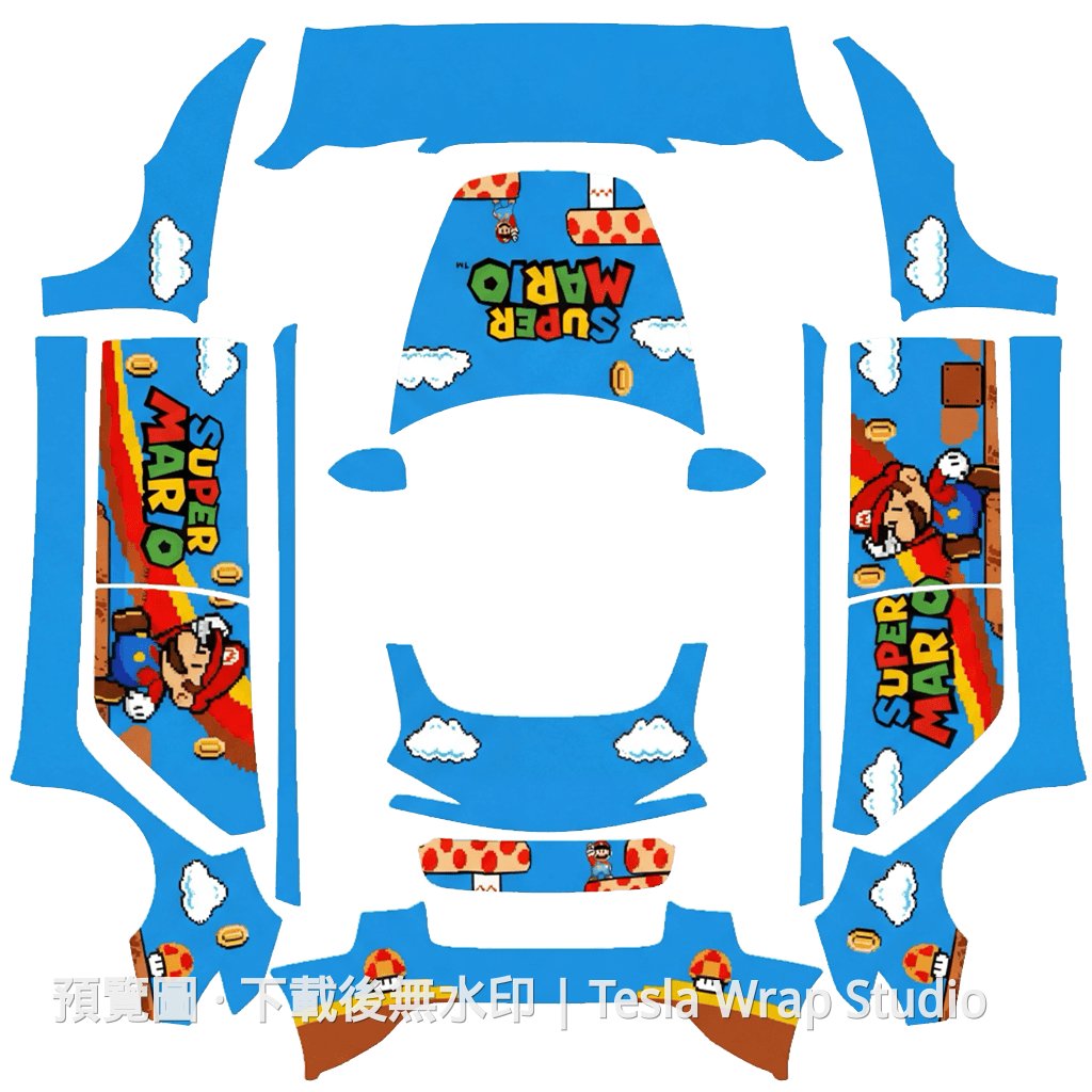 煥新版 Model 3 Mario PNG 範本 - Model 3 (2024+) Standard & Premium