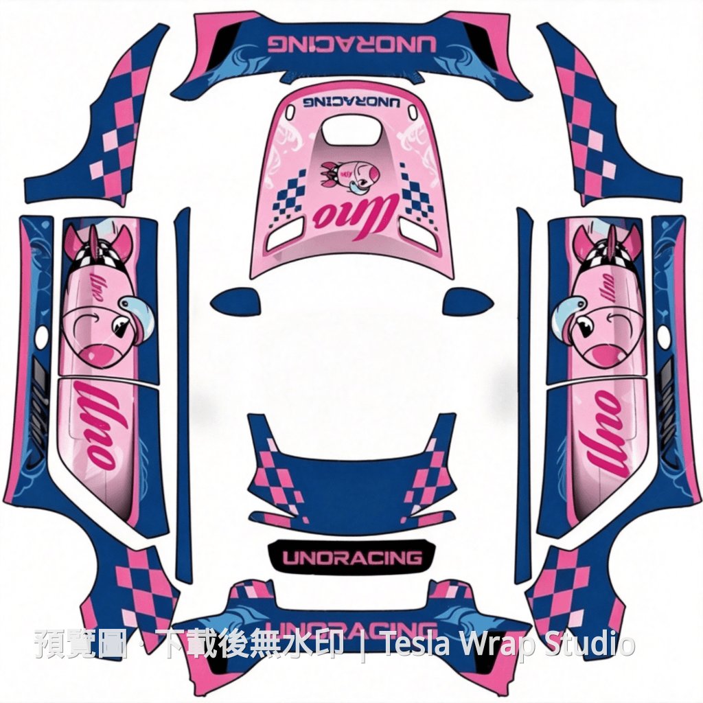 UnoRacing 71 號賽車外觀 1 - Model 3 (2024+) Standard & Premium