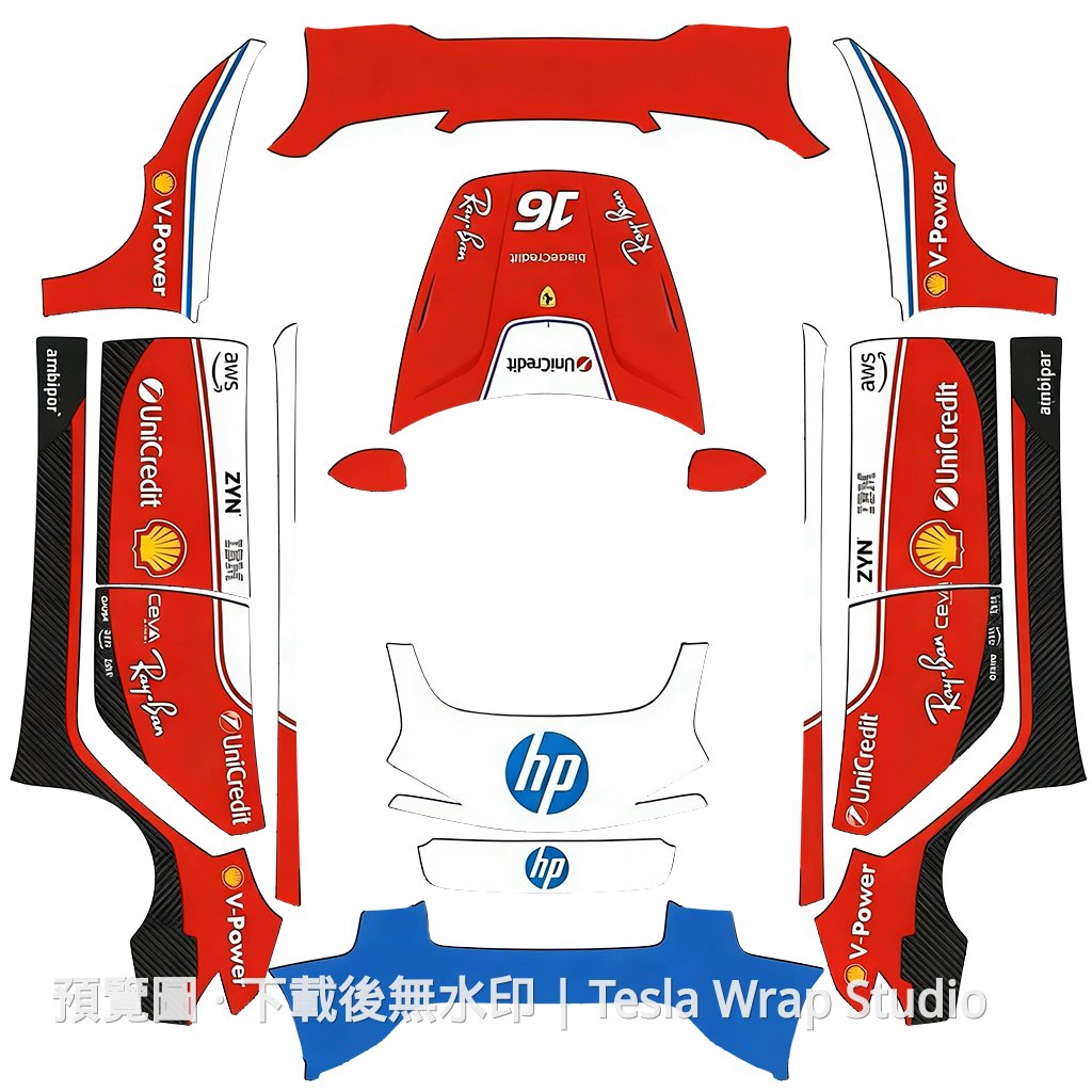 Ferrari 鐵佛寺主題 - Model 3 (2024+) Standard & Premium