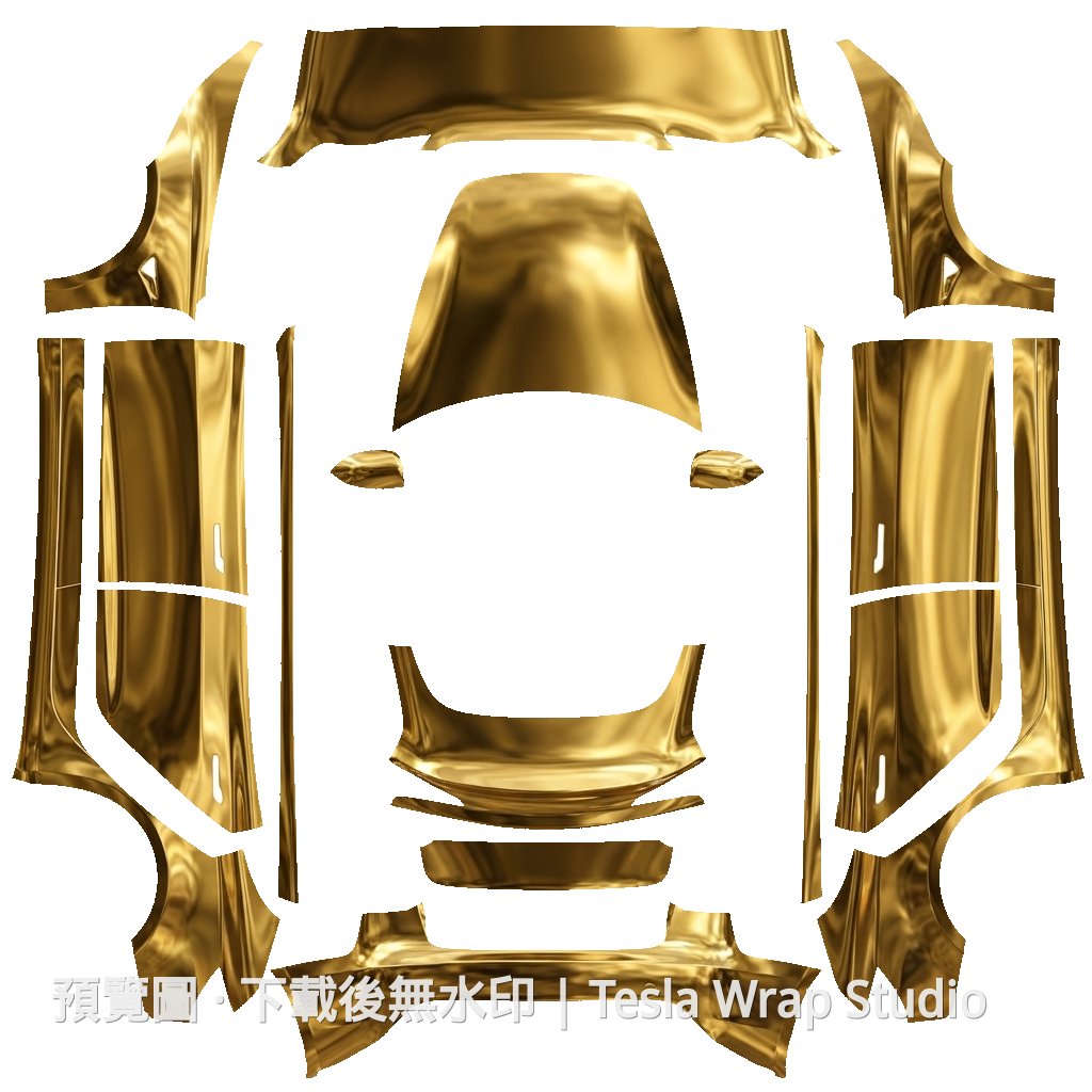 黃金鍍鉻質感 - Model 3 (2024+) Standard & Premium