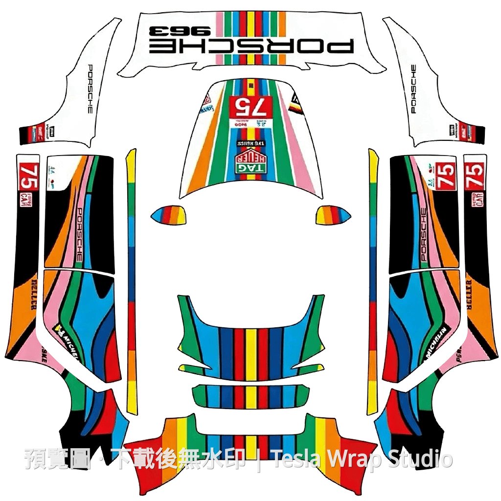Porsche 963 車機預覽主題 2 - Model 3 (2024+) Standard & Premium