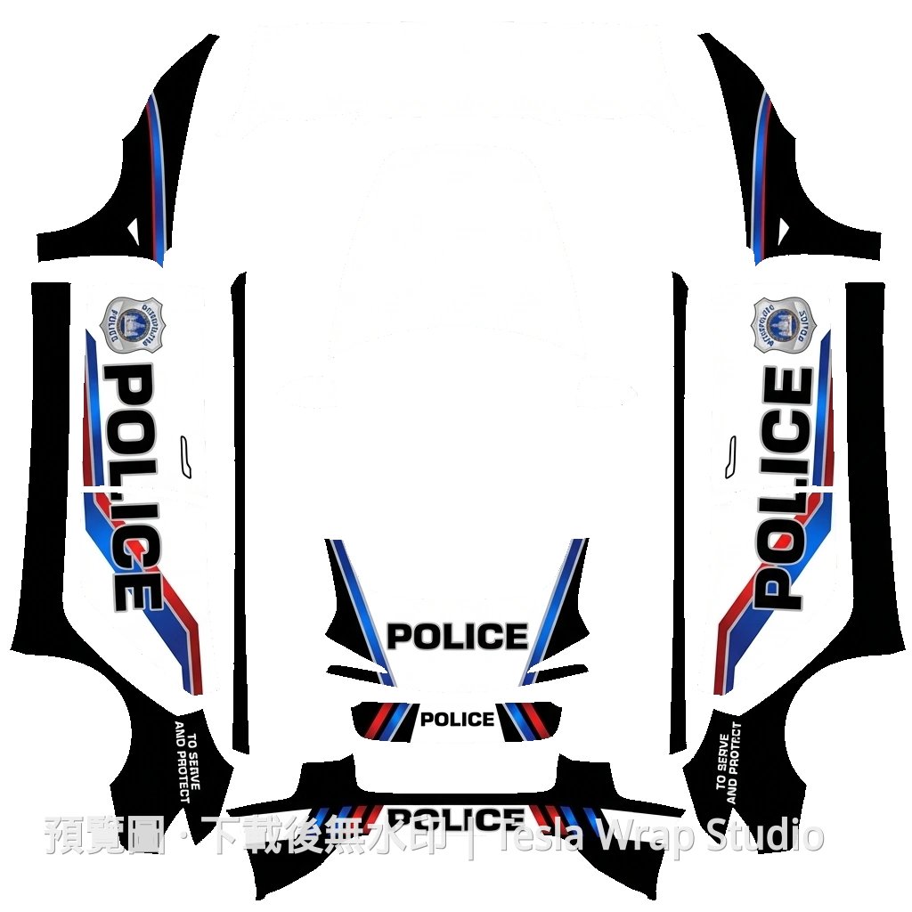警車主題範本 - Model 3 (2024+) Standard & Premium