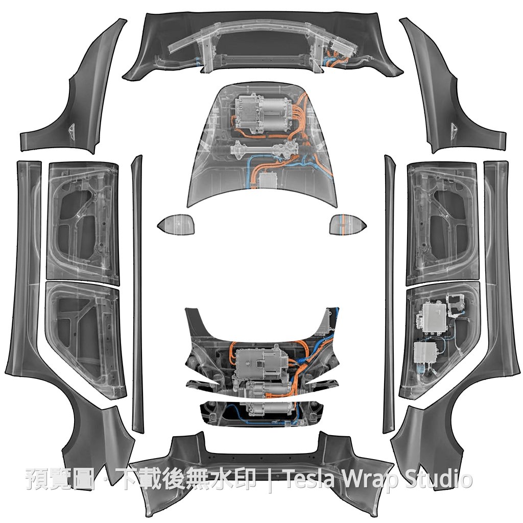 透視 X 光 Tesla 馬達主題 - Model 3 (2024+) Standard & Premium