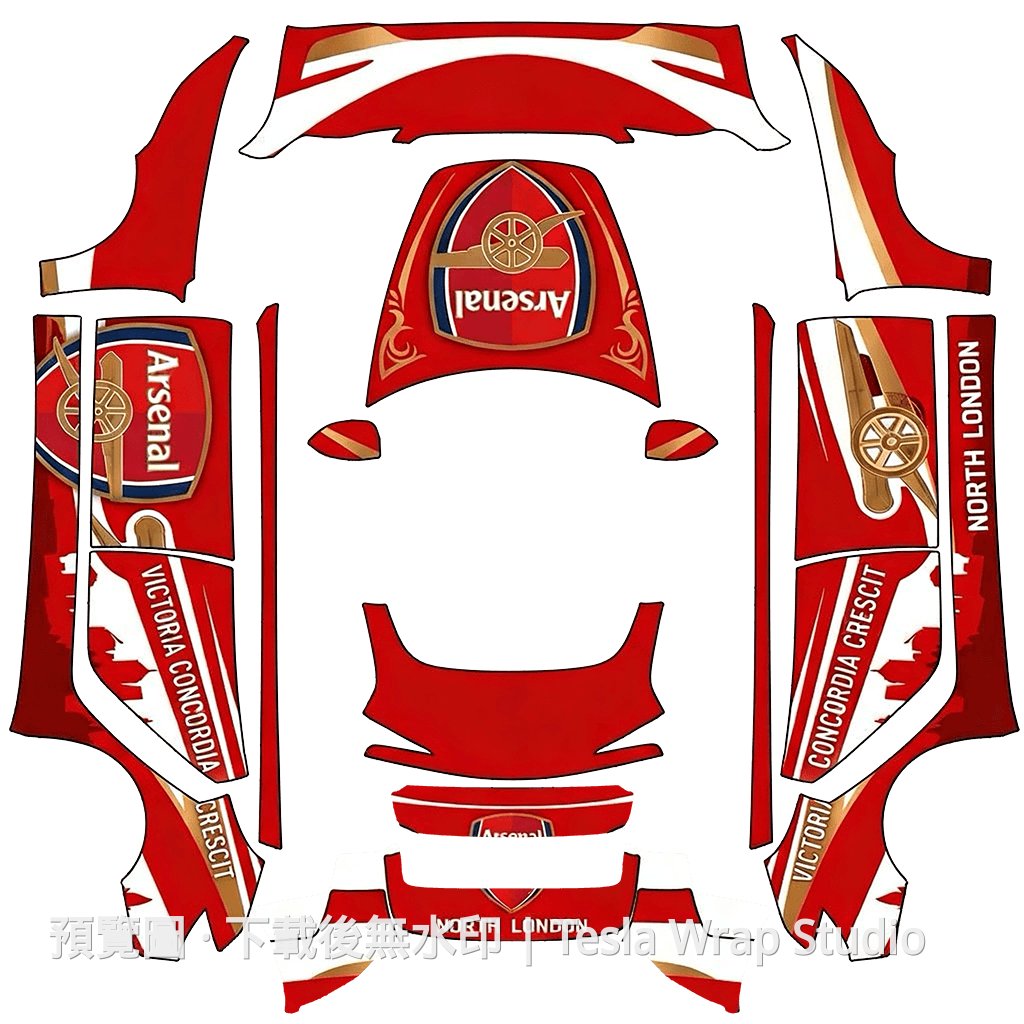 Arsenal 主題 - Model 3 (2024+) Standard & Premium