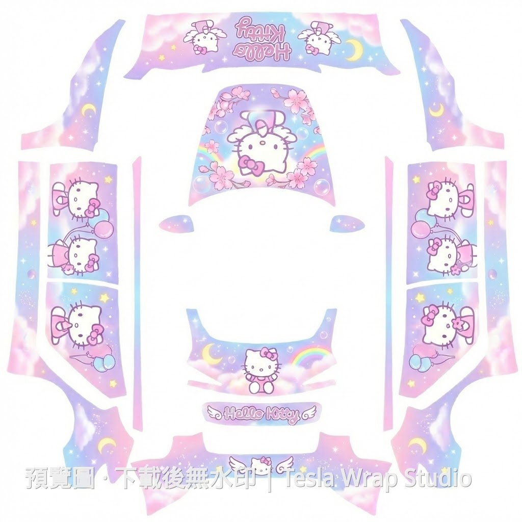 Model 3 (2024+) Standard & Premium Hello Kitty 主題車體外觀範本