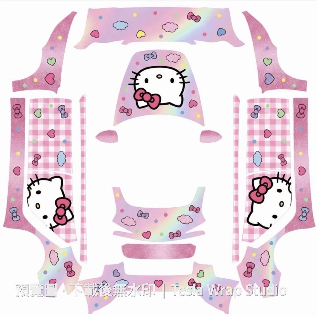 Model 3 (2024+) Standard & Premium Hello Kitty 主題車體外觀範本
