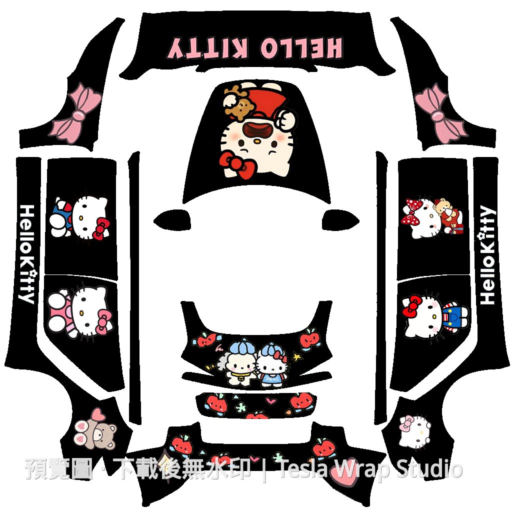 黑色經典 KITTY 主題 - Model 3 (2024+) Standard & Premium