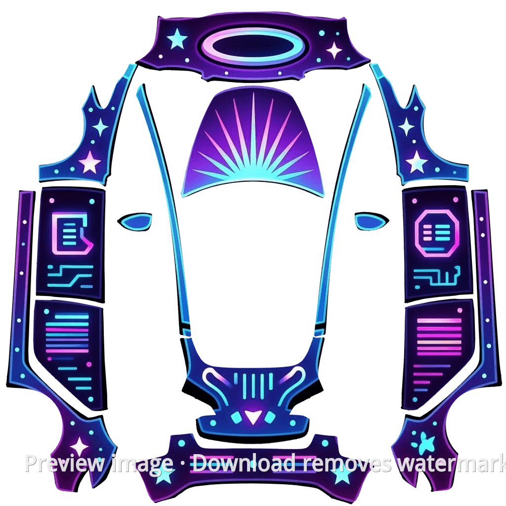 Tech Style Model 3 Wrap Template