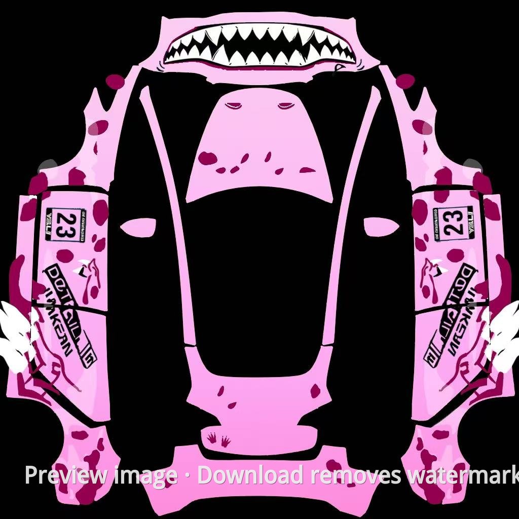 Pink T. Rex Model 3 Wrap Template