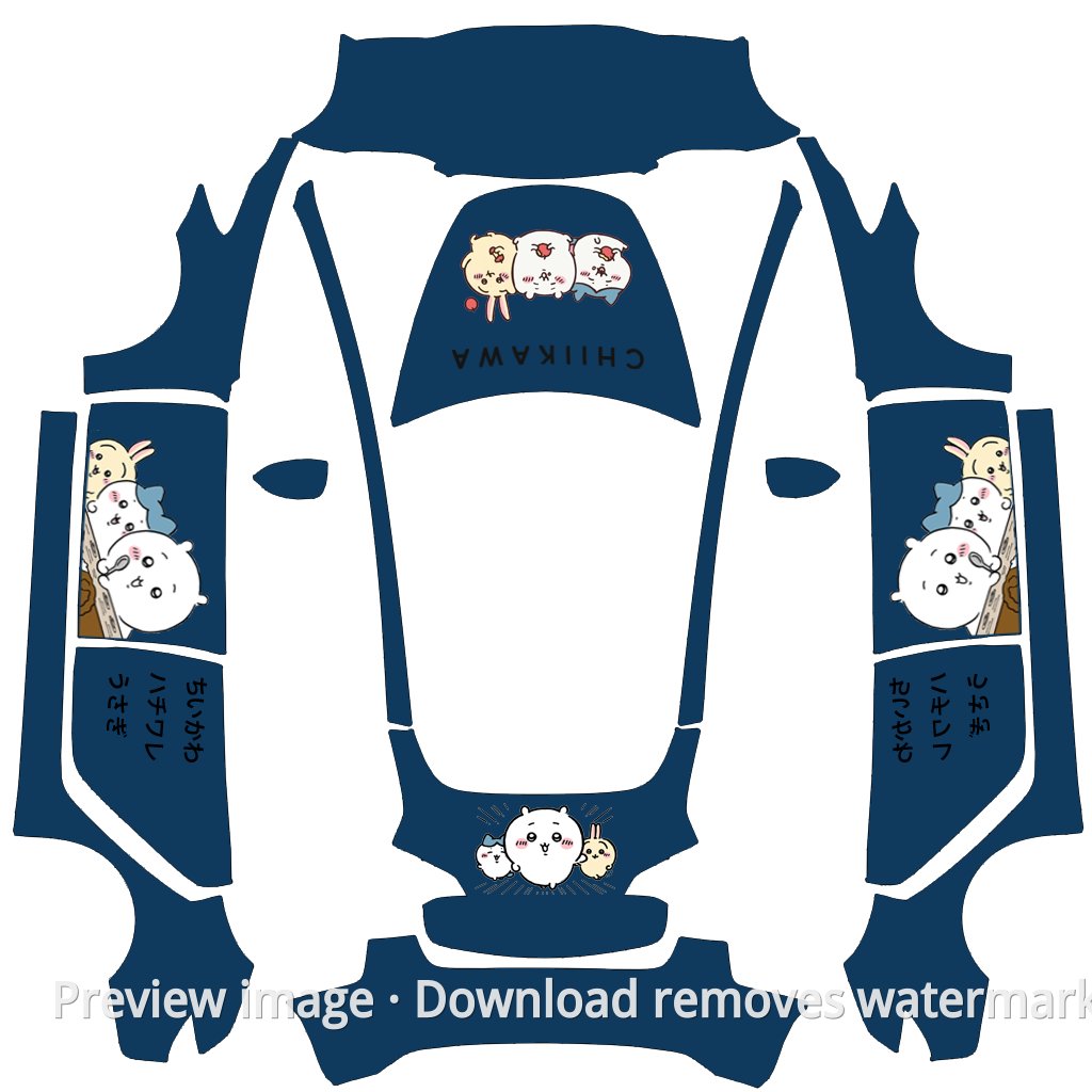 Chiikawa Azure Model 3 Wrap Template