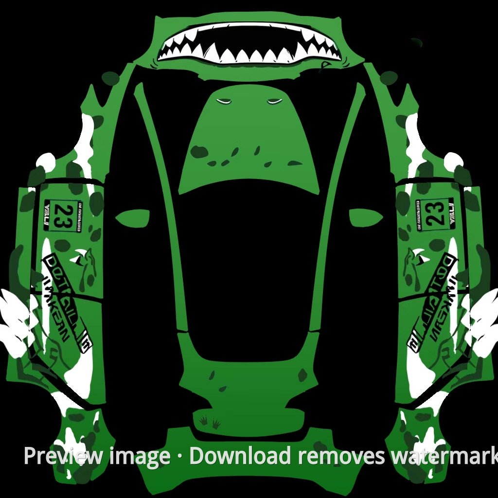 Green T. Rex Model 3 Wrap Template