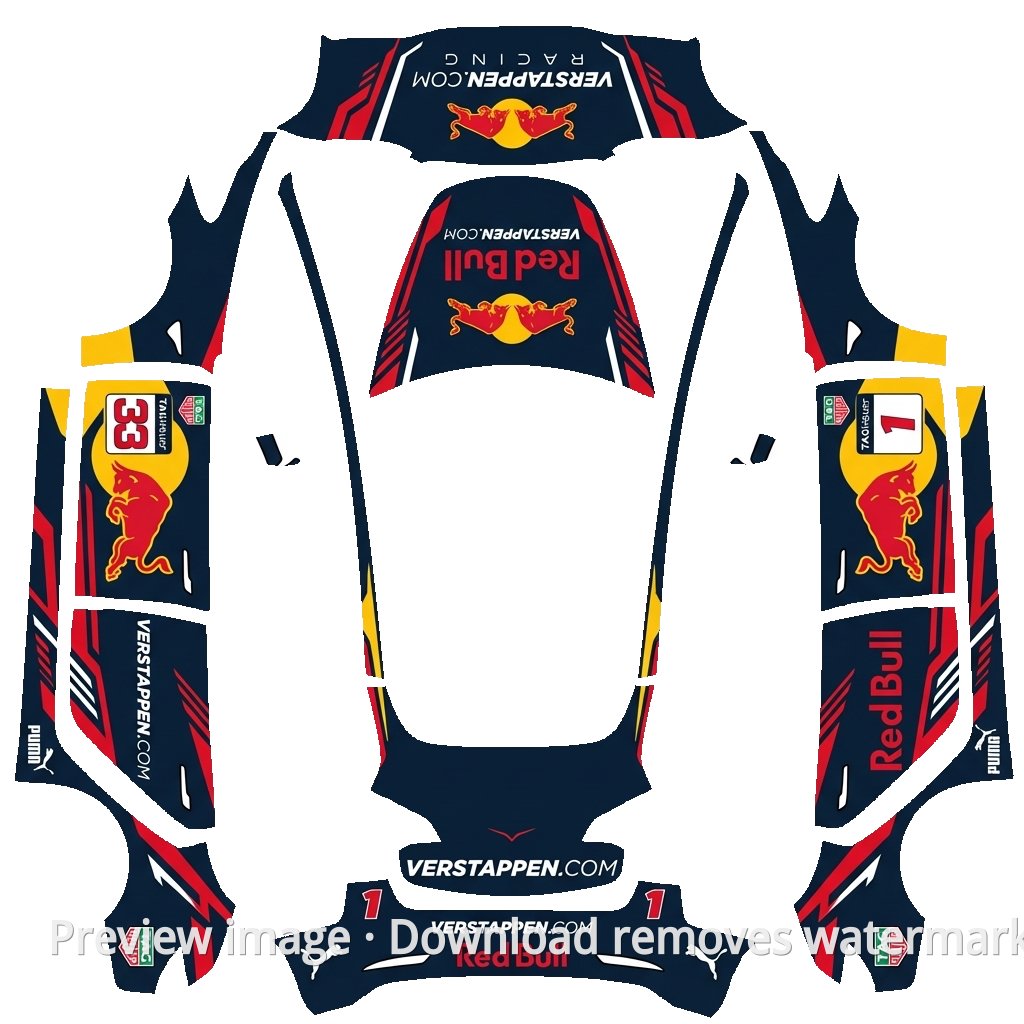 Model 3 Verstappen Special Livery Theme Wrap Template