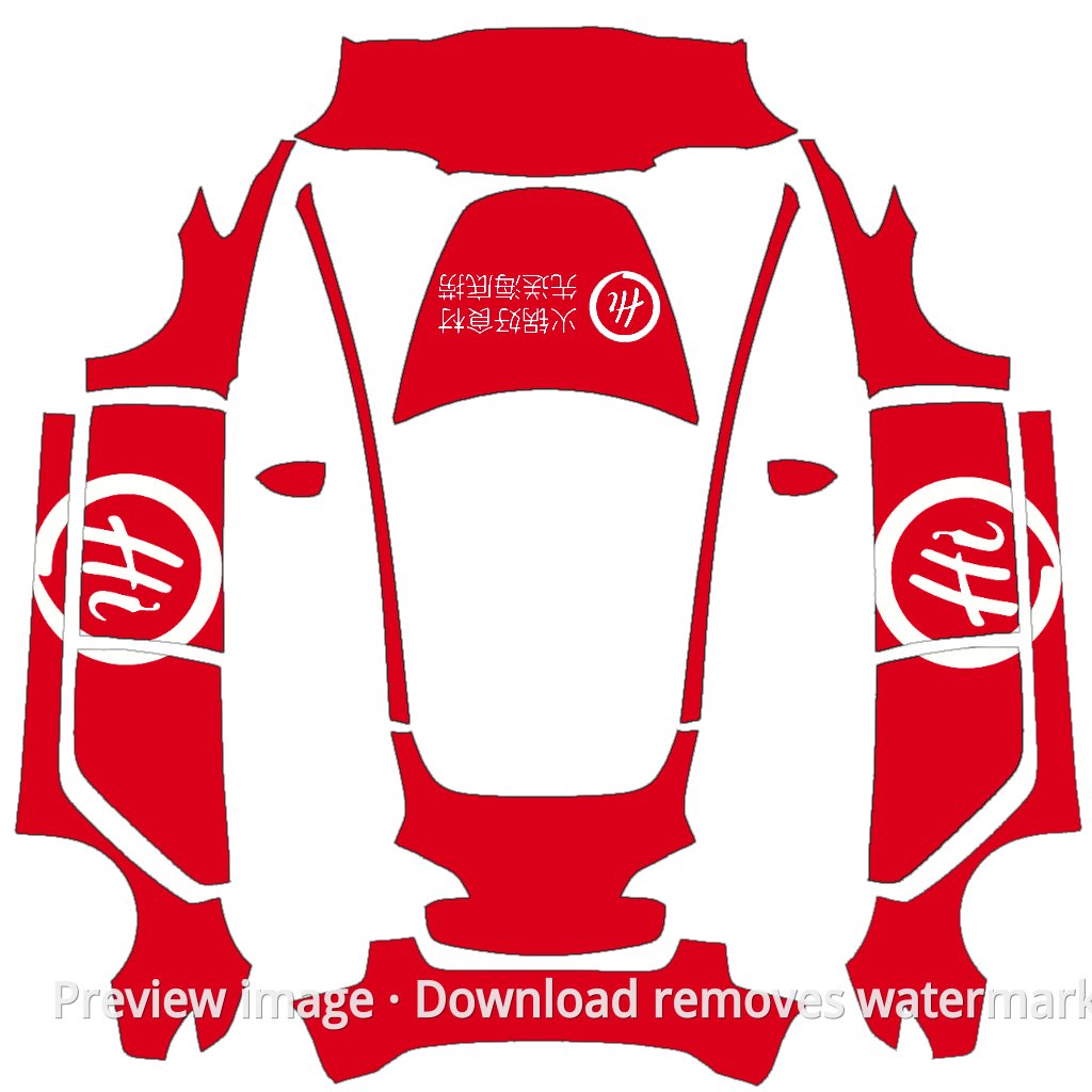 Model 3 Haidilao Theme Wrap Template - Model 3 Tesla Paint Shop template