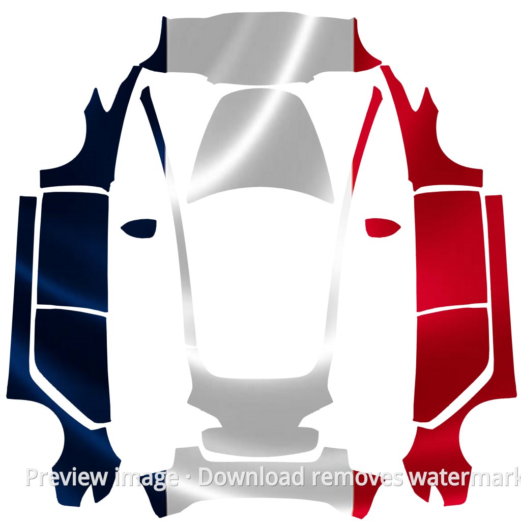 Red and Blue Shine Model 3 Wrap Template