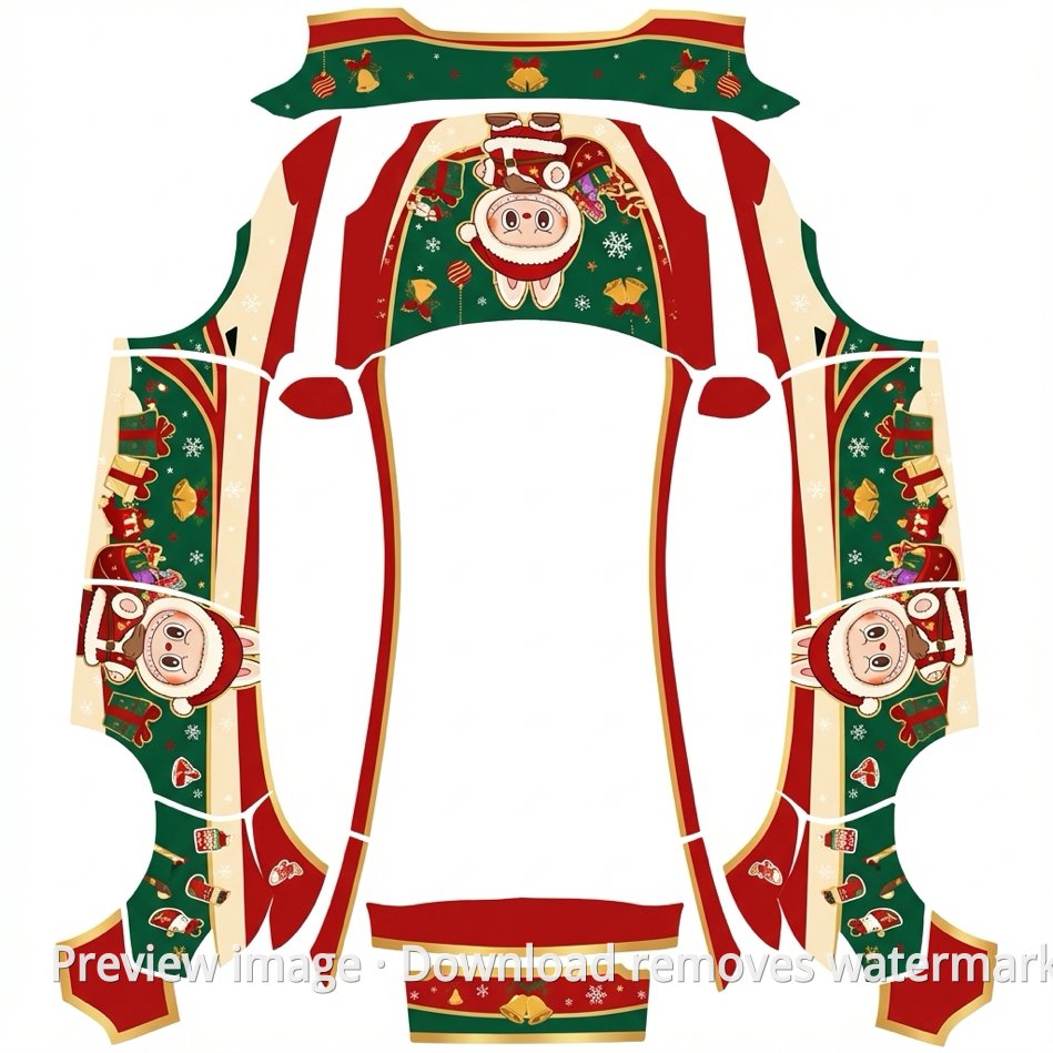 Model 3 Christmas Labubu Theme Wrap Template