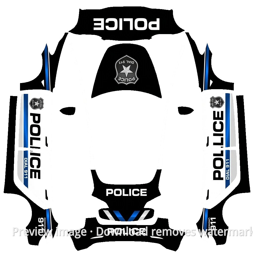 Police Theme Model 3 Wrap Template