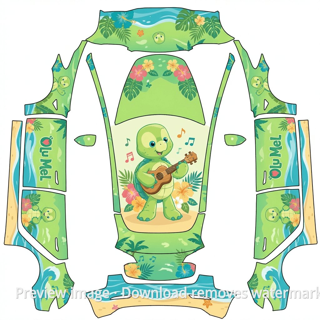 Model 3 OLU Itasha Wrap Template