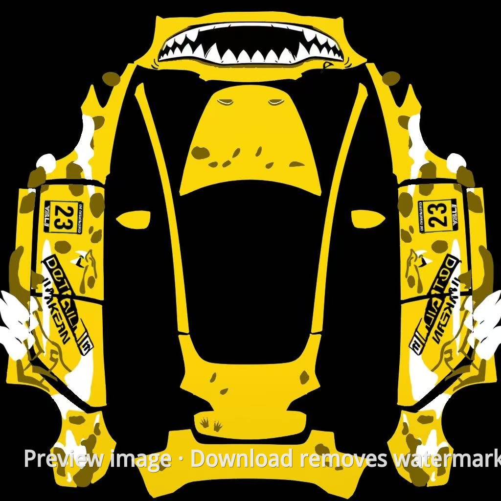 Yellow T. Rex Model 3 Wrap Template