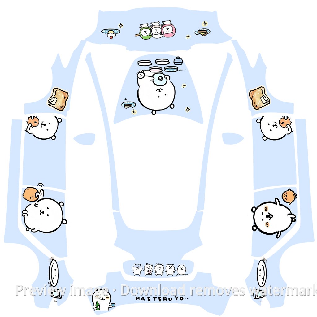 Mocking Bear Cute White Bear Foodie Theme - Model 3