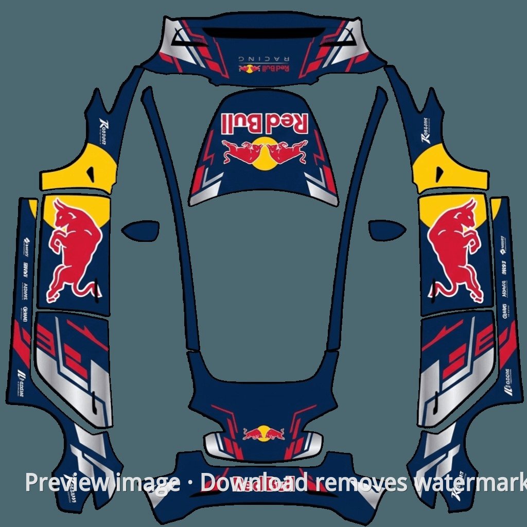 Model 3 Red Bull Theme Wrap Template