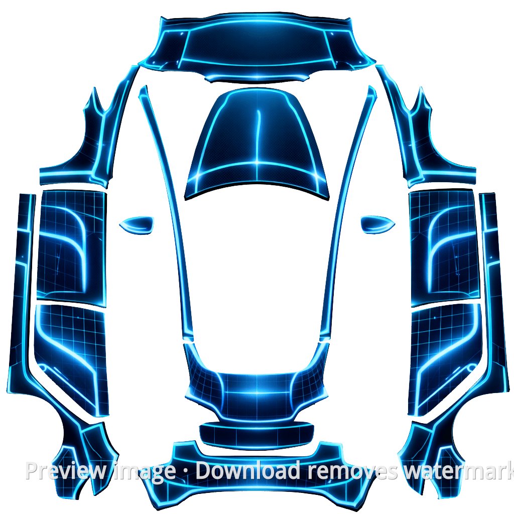 TRON Legacy Theme Model 3 Wrap Template