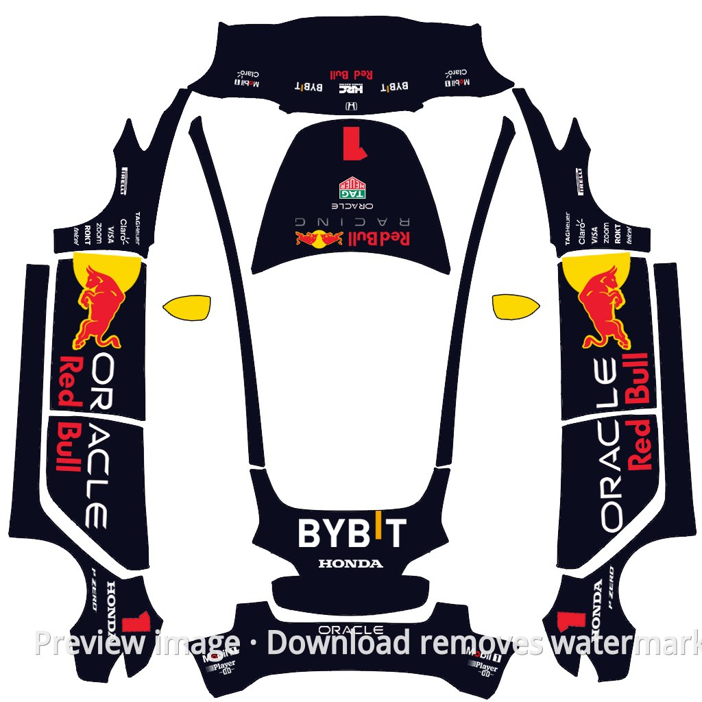 Model 3 Red Bull Racing Verstappen Theme Wrap Template