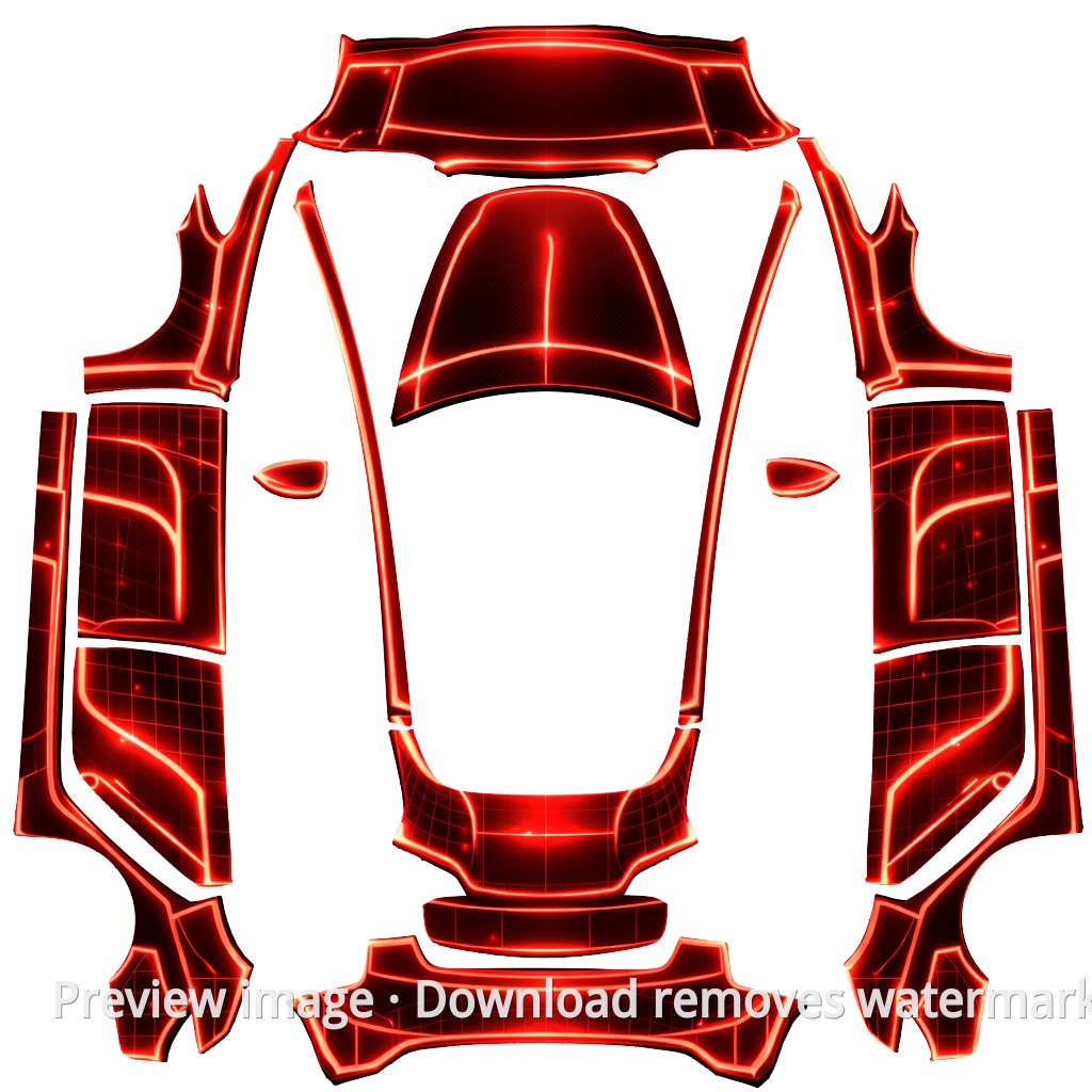 TRON Legacy Theme Model 3 Wrap Template