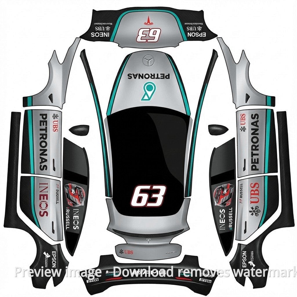 Model 3 Racing Storm Theme Wrap Template