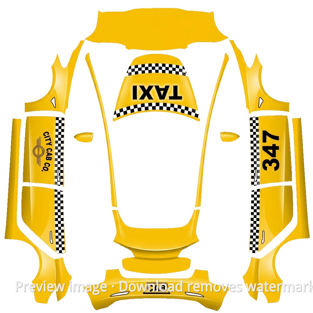 Taxi Theme Model 3 Wrap Template