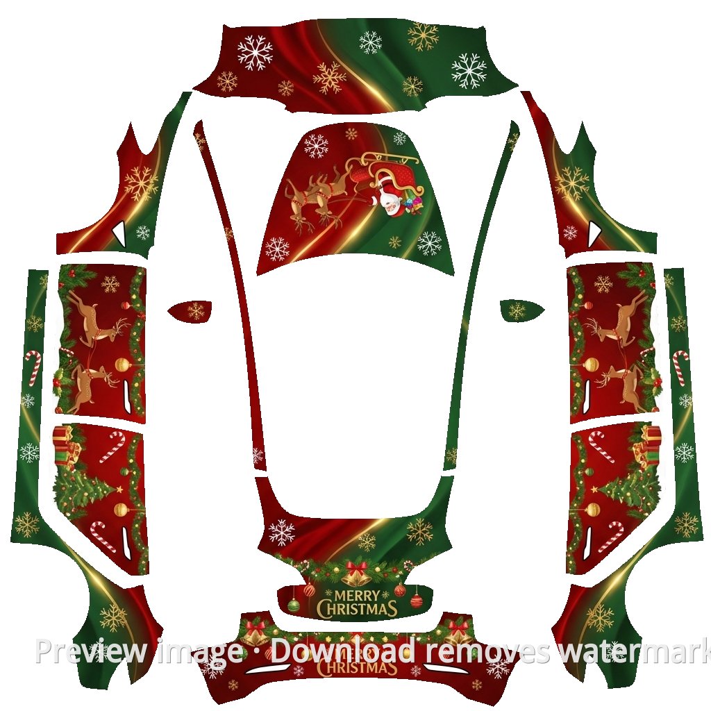 Model 3 Christmas Theme Wrap Template
