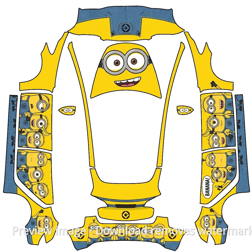 Model 3 Minions Theme Wrap Template