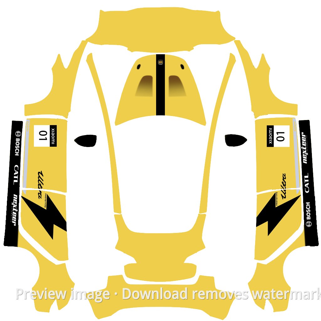 Model 3 Xiaomi SU7 Ultra Theme Wrap Template