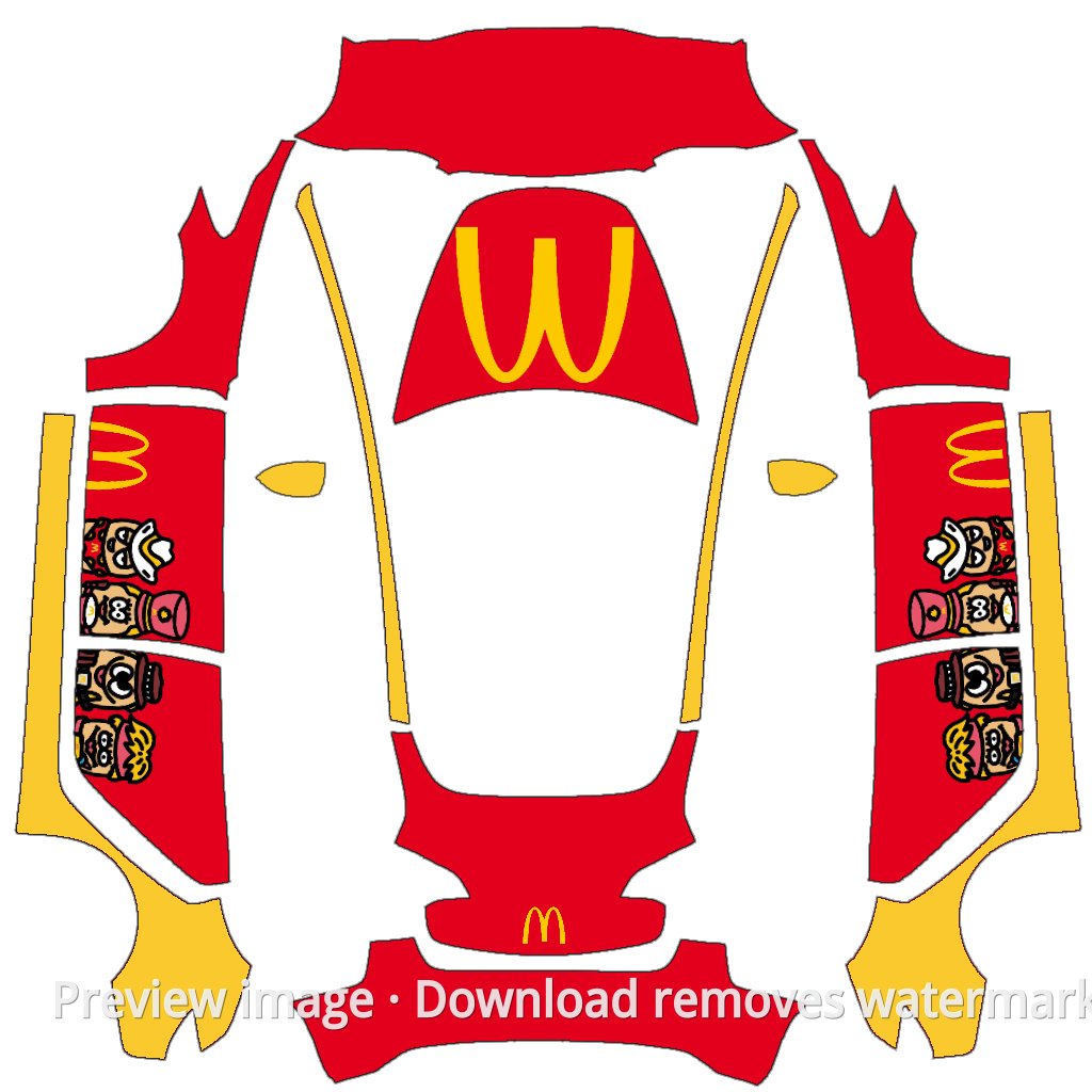 Model 3 McDonald's Theme Wrap Template